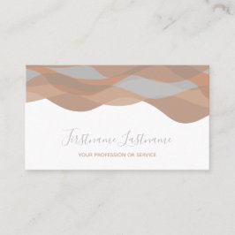 Tarjeta De Visita Olas abstractas caligrafía tonos terrosos