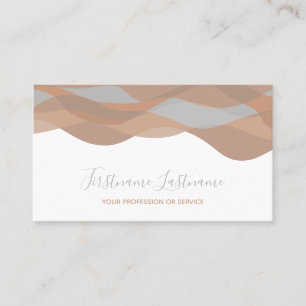 Tarjeta De Visita Olas abstractas caligrafía tonos terrosos