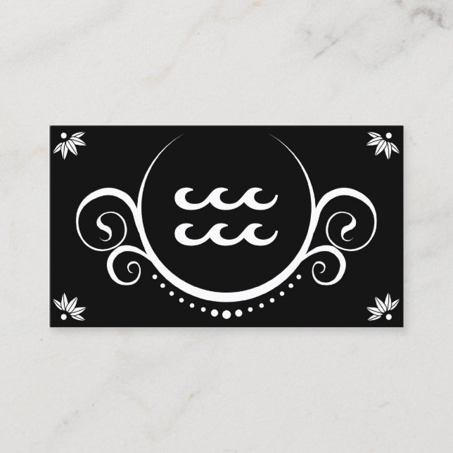 Tarjeta De Visita olas acuáticas sofisticadas (Anverso)