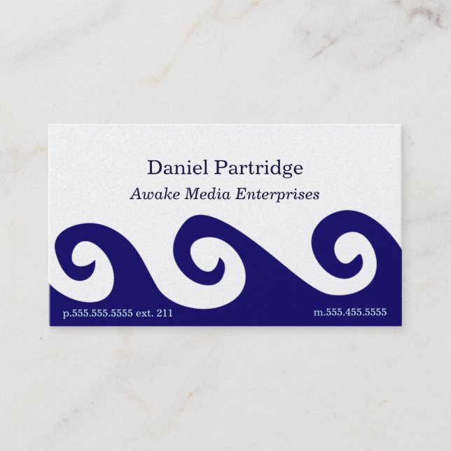 Tarjeta De Visita Olas Azules (Anverso)