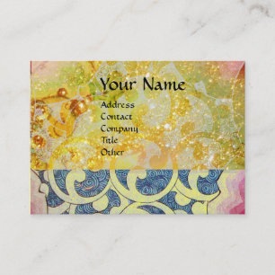 Tarjeta De Visita Olas brillantes, vibrantes, amarillas, brillantes 