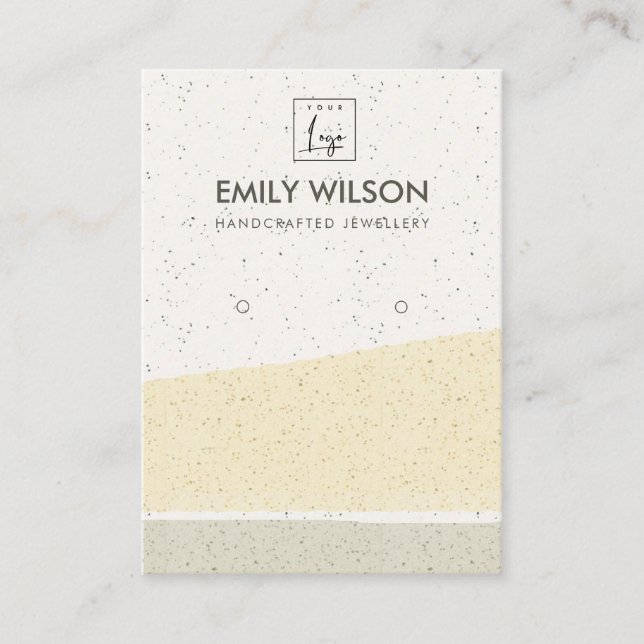 TARJETA DE VISITA OLAS CERAMICAS ABSTRACTAS AMARILLAS QUE GANAN LOGO (Anverso)