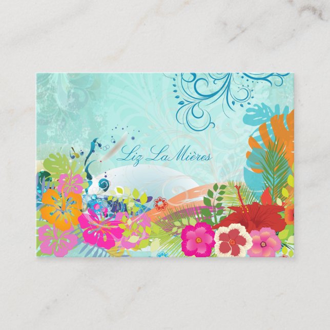 Tarjeta De Visita Olas de hula de PixDezines (Anverso)