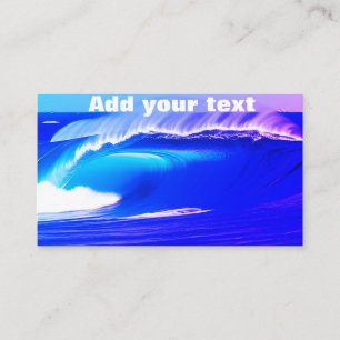Tarjeta De Visita Olas de océano azules agrega tu texto arte de agua