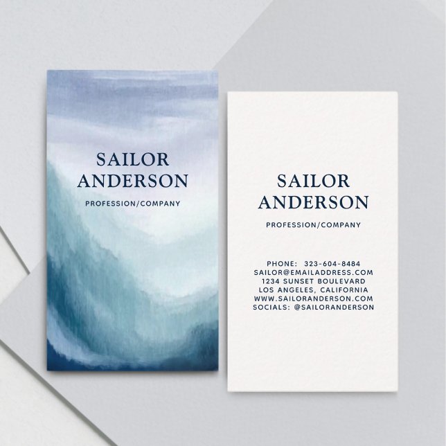 Tarjeta De Visita Olas de playa de Ocean Ombre (Subido por el creador)
