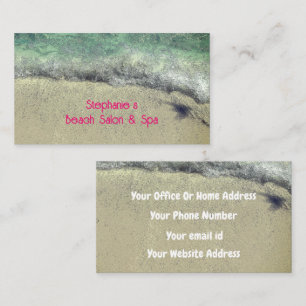 Tarjeta De Visita Olas de playa Océano rosa Artsy Salón Elegante