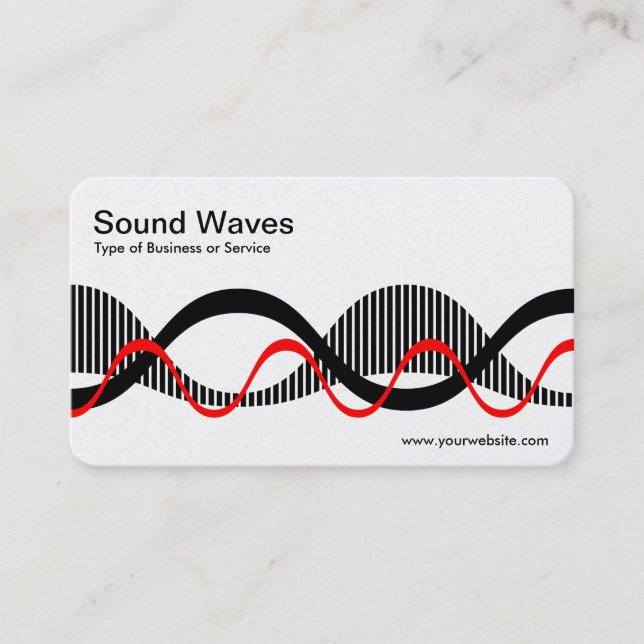 Tarjeta De Visita Olas de sonido 02 - (platino) (Anverso)