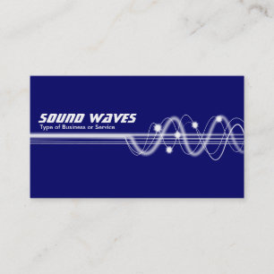 Tarjeta De Visita Olas de sonido II - Azul oscuro