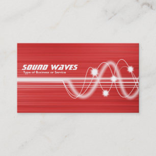 Tarjeta De Visita Olas de sonido - Textura de pincel rojo II
