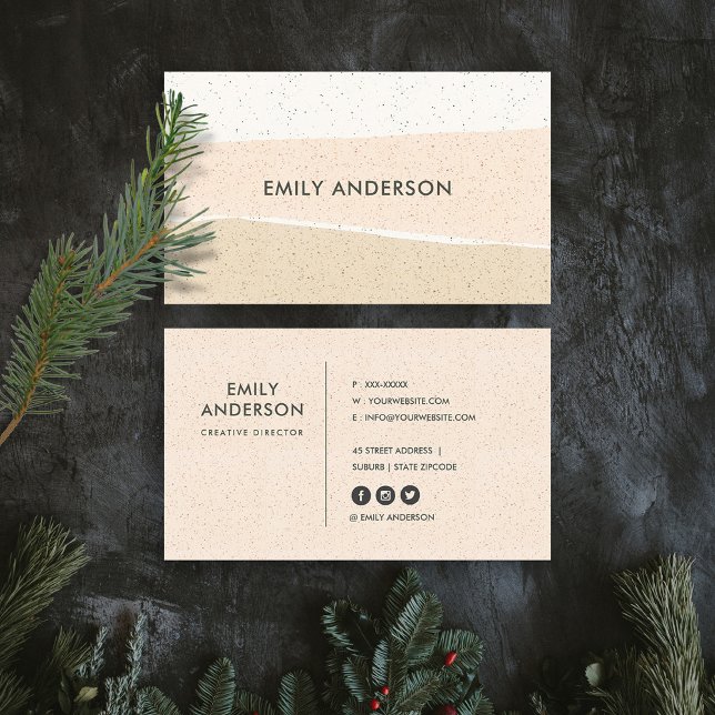 TARJETA DE VISITA OLAS DE TEXTURA RUBOR PINK CERAMIC MODERNAS ABSTRA (Subido por el creador)