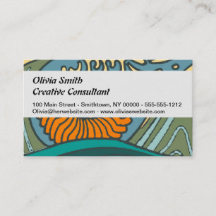 Tarjeta De Visita Olas del Océano Azul Patrón de Concha de Nautilus 