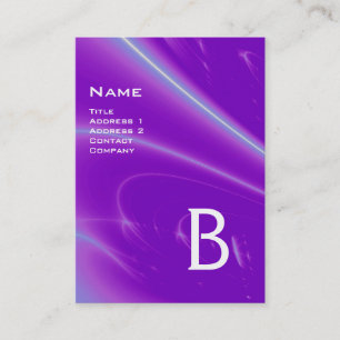 Tarjeta De Visita OLAS LUMINOSAS 2 MONOGRAMAS azul violeta