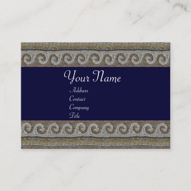 Tarjeta De Visita OLAS MOSAICAS , azul marrón claro (Anverso)