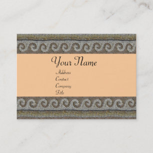 Tarjeta De Visita OLAS MOSAICAS , marrón claro naranja