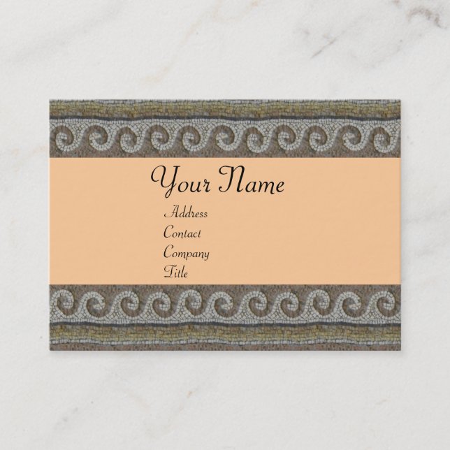 Tarjeta De Visita OLAS MOSAICAS , marrón claro naranja (Anverso)