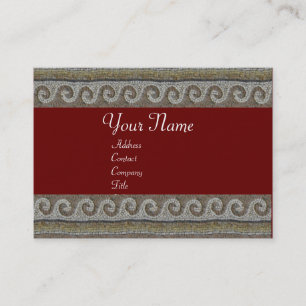 Tarjeta De Visita OLAS MOSAICAS , rojo marrón claro