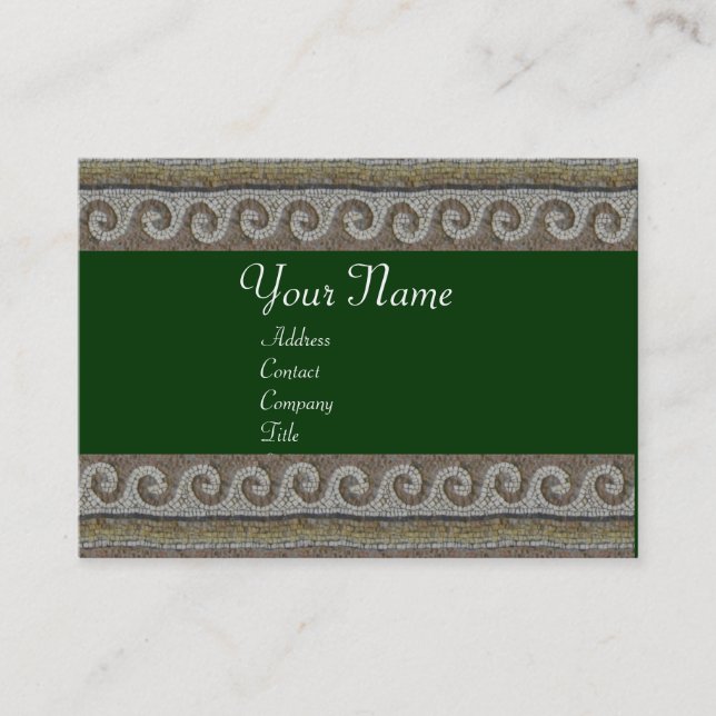 Tarjeta De Visita OLAS MOSAICAS , verde marrón claro (Anverso)