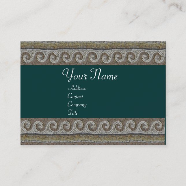 Tarjeta De Visita OLAS MOSAICAS , verde marrón claro (Anverso)