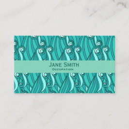 Tarjeta De Visita Olas oceánicas acuático patrón azul moderno