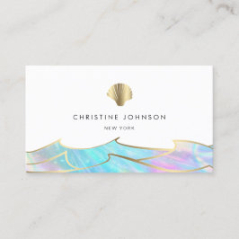 Tarjeta De Visita Olas oceánicas y logotipo de las conchas marinas