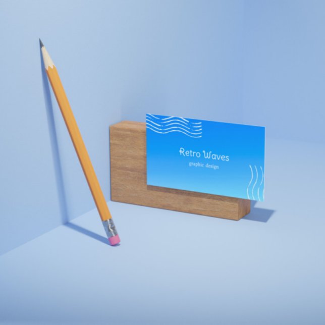 Tarjeta De Visita Olas Retro -gradiente azul (Subido por el creador)