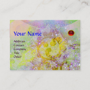 Tarjeta De Visita OLAS RUBY MONOGRAM, amarillo brillante azul verde 