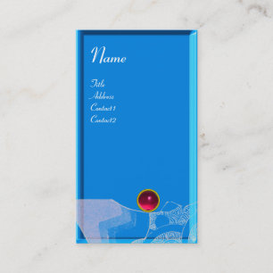 Tarjeta De Visita Olas RUBY MONOGRAM, azul rosado