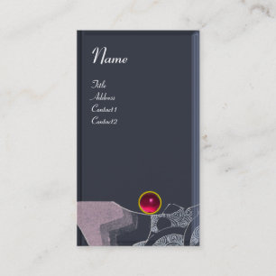 Tarjeta De Visita Olas RUBY MONOGRAM, azul rosado negro