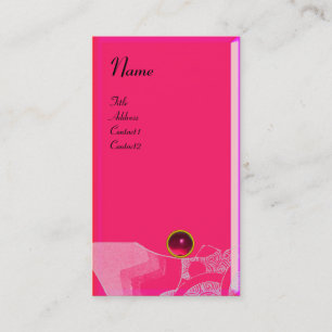 Tarjeta De Visita Olas RUBY MONOGRAM, rojo rosado negro