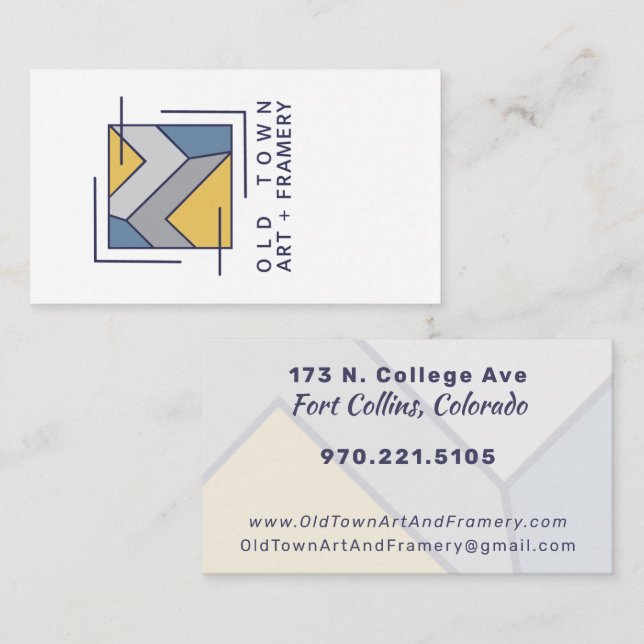 Tarjeta De Visita Old Town Art And Framery Business Logo (Anverso / Reverso)