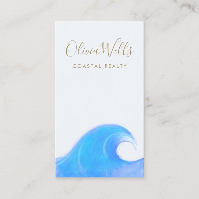 Tarjeta De Visita Oleadas tropicales oceánicas Olas costeras (Anverso)