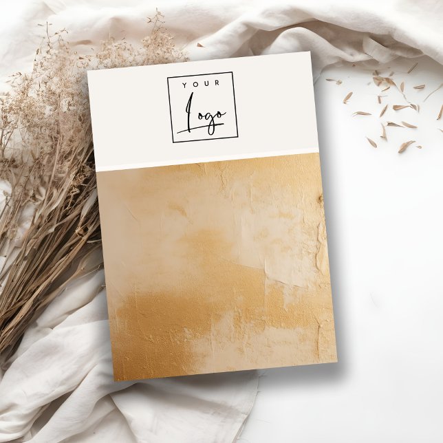 Tarjeta De Visita Óleo Beige Paint Textura Logo Joyería en blanco (Subido por el creador)