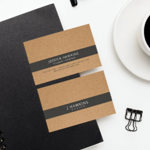 Tarjeta De Visita Oliva negra ・ Elevar el papel Kraft Minimalista