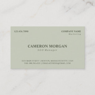 Tarjeta De Visita Olive Green Basic Profesional