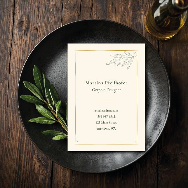 Tarjeta De Visita "Olivenzweig elegant"  (Subido por el creador)