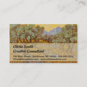 Tarjeta De Visita Olivos de Van Gogh Cielo Sol Amarillo