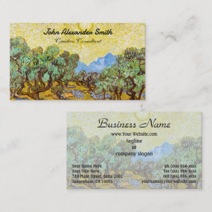 Tarjeta De Visita Olivos de Van Gogh - Sol y Cielo Dorado Arte