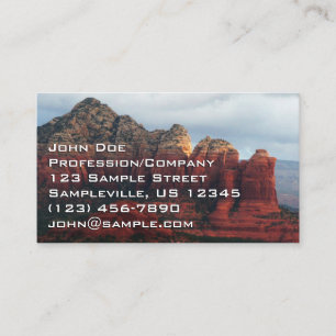 Tarjeta De Visita Olla de café nublada Roca en Sedona Arizona