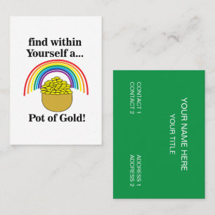 Tarjeta De Visita Olla de Oro dentro de ti Día de San Patricio