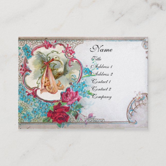 Tarjeta De Visita OLVIDARME NOTAS HISTORIAL BABY SHOWER 2 MONOGRAM b (Anverso)