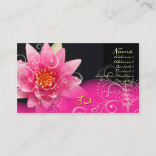 Tarjeta de visita om de lirio de agua de rosa + re