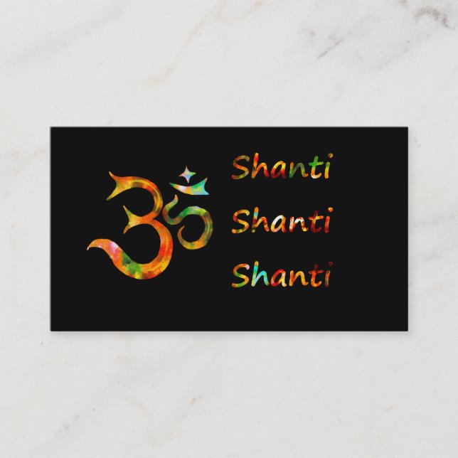Tarjeta De Visita OM Shanti Shanti Shanti (Anverso)