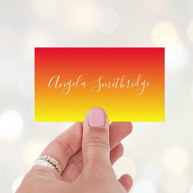 Tarjeta De Visita Ombre amarillo y rojo brillante (Create your own red, orange and yellow gradient business cards.)