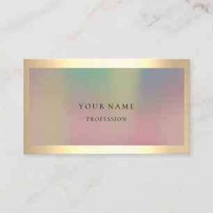 Tarjeta De Visita Ombre con marco simple de oro profesional mínimo