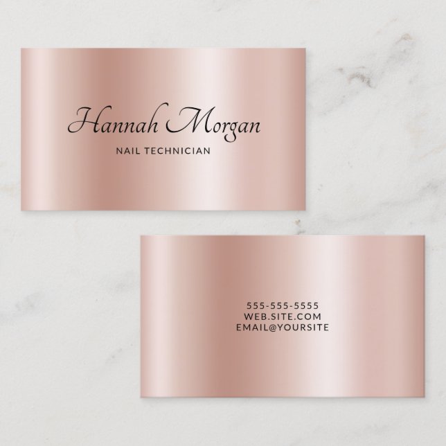 Tarjeta De Visita Ombre elegante de color Rosa pálido (Anverso / Reverso)