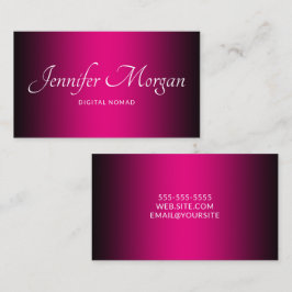 Tarjeta De Visita Ombre elegante negro y rosa caliente