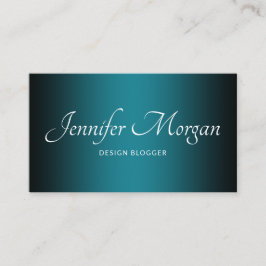 Tarjeta De Visita Ombre elegante negro y Verde azulado