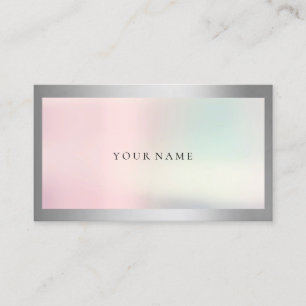 Tarjeta De Visita Ombre enmarcó la perla de plata gris simplemente