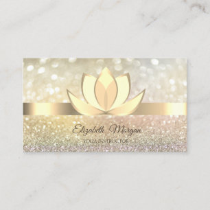 Tarjeta De Visita Ombre Ombre Bokeh Profesional Gold,Lotus Yoga