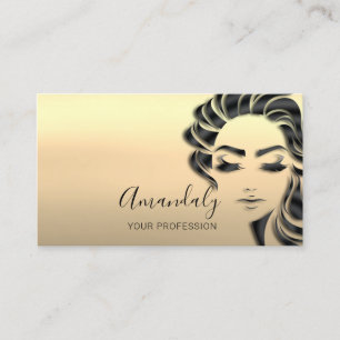 Tarjeta De Visita Ómbre Oro De Oro De Salón De Pelo Profesional